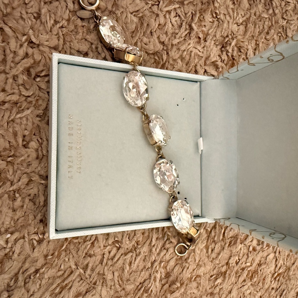 Catherine Popesco Gold and Clear Crystal Bracelet